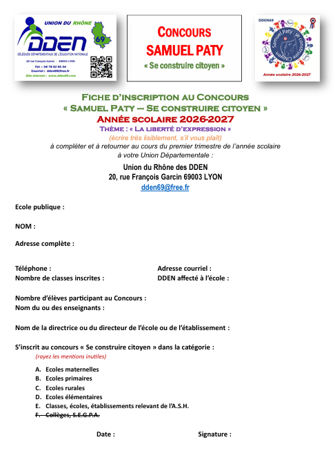 Fiche d inscription 2026 2027 se construire citoyen
